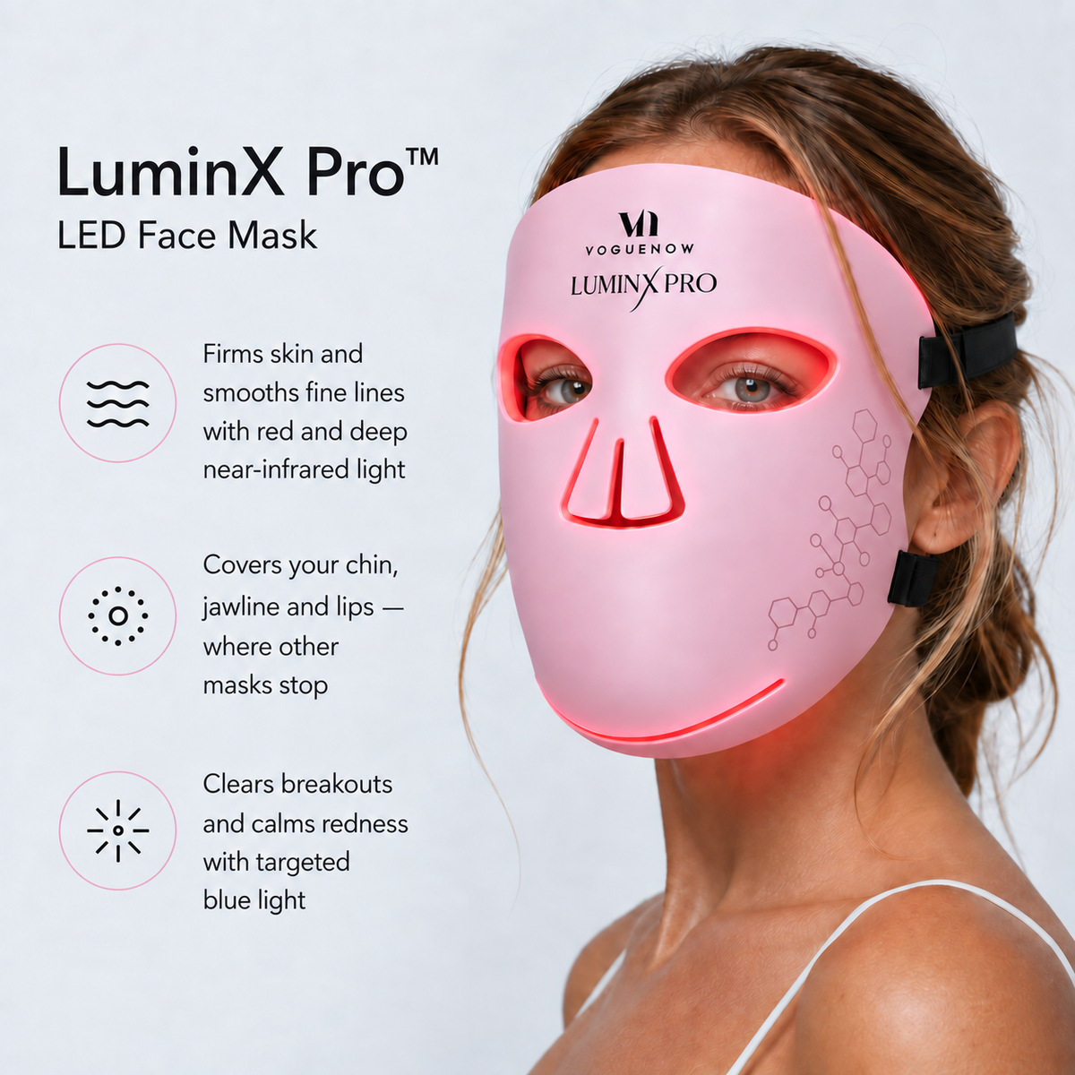 LED Face Mask Light Therapy | Red & Infrared Light – VOGUENOW