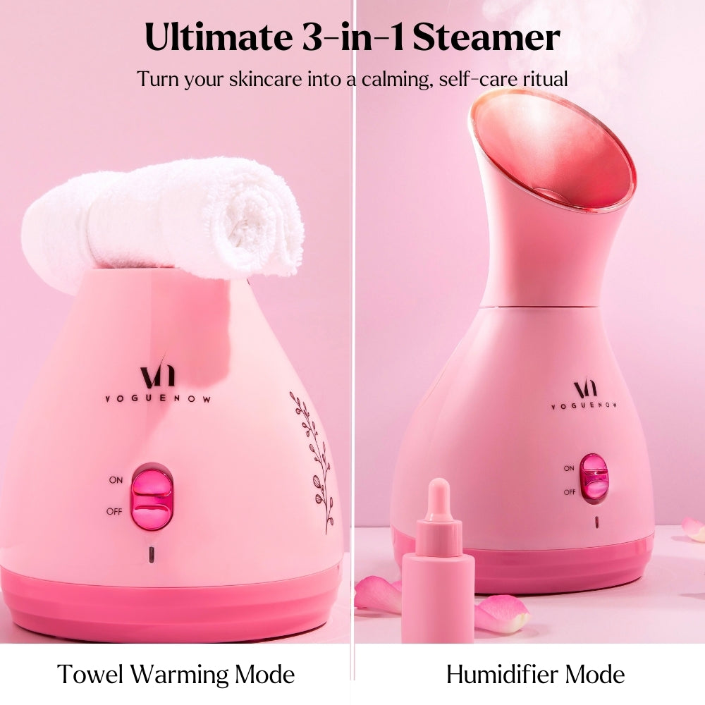 Facial Steamer Spa Kit | Face Steamer Humidifier | 8 Free Products