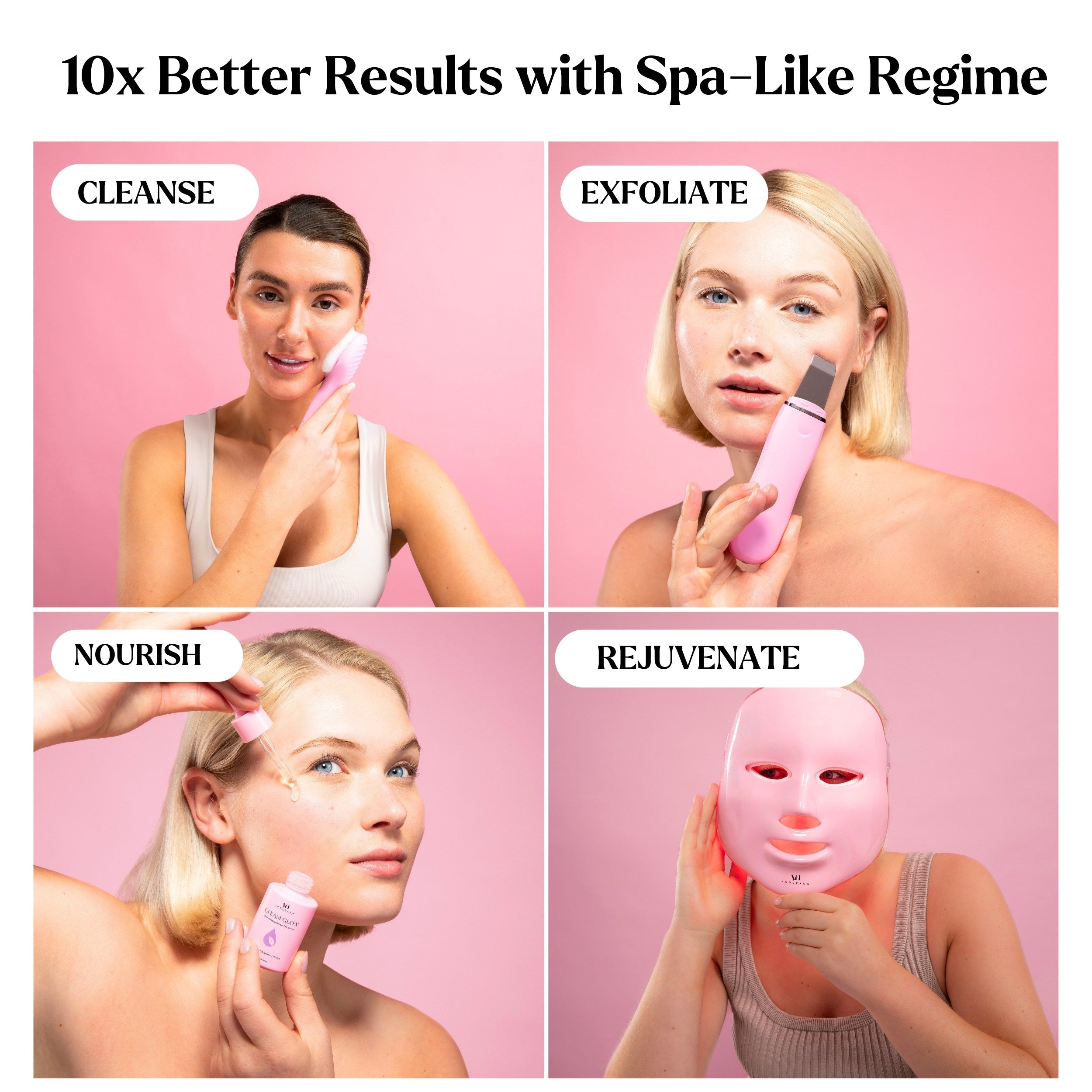 DermGlo LED Face Mask Light Therapy Spa Kit