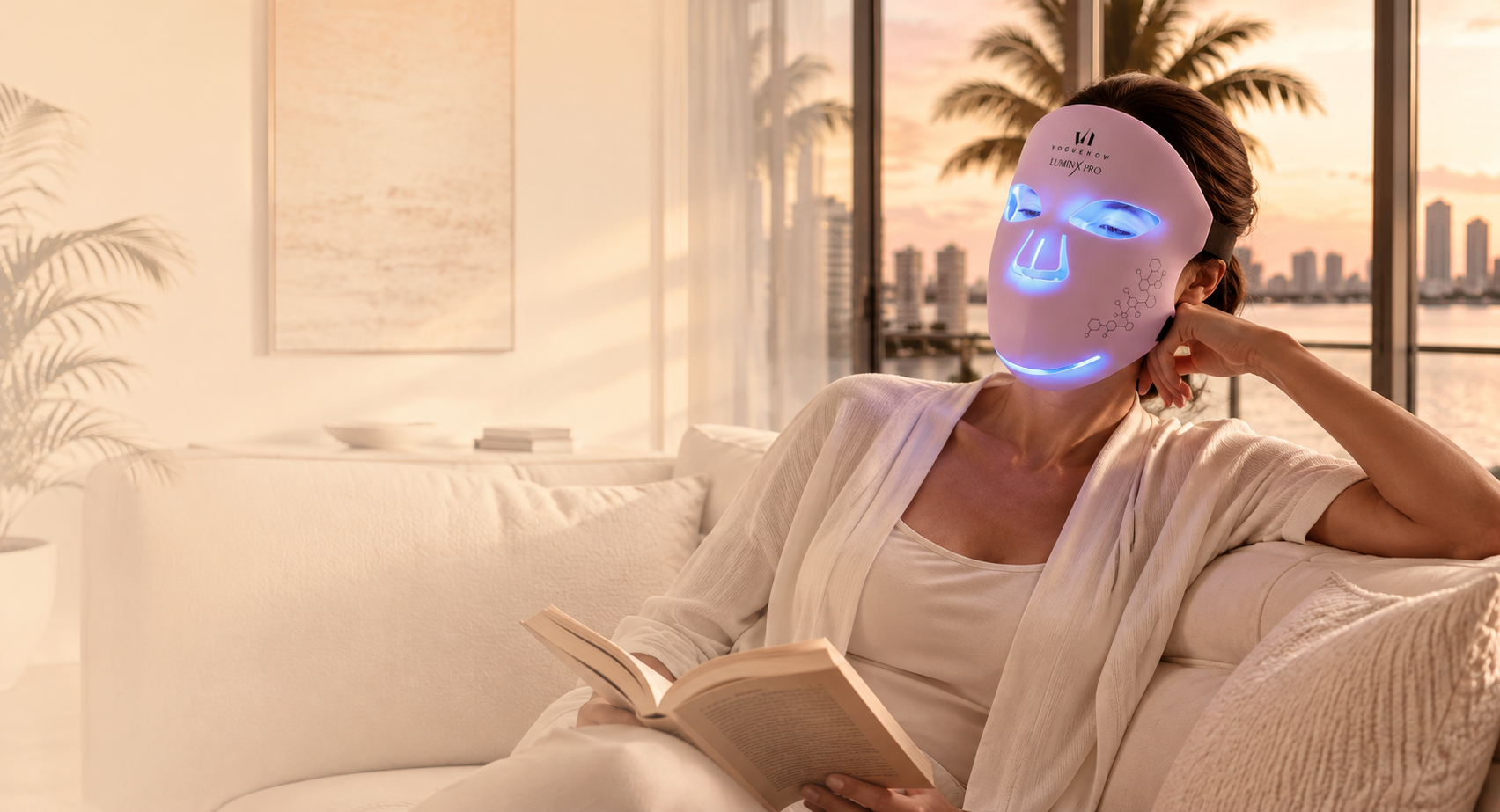 LED Face Mask Light Therapy | Red & Infrared Light |Free Hydrogel