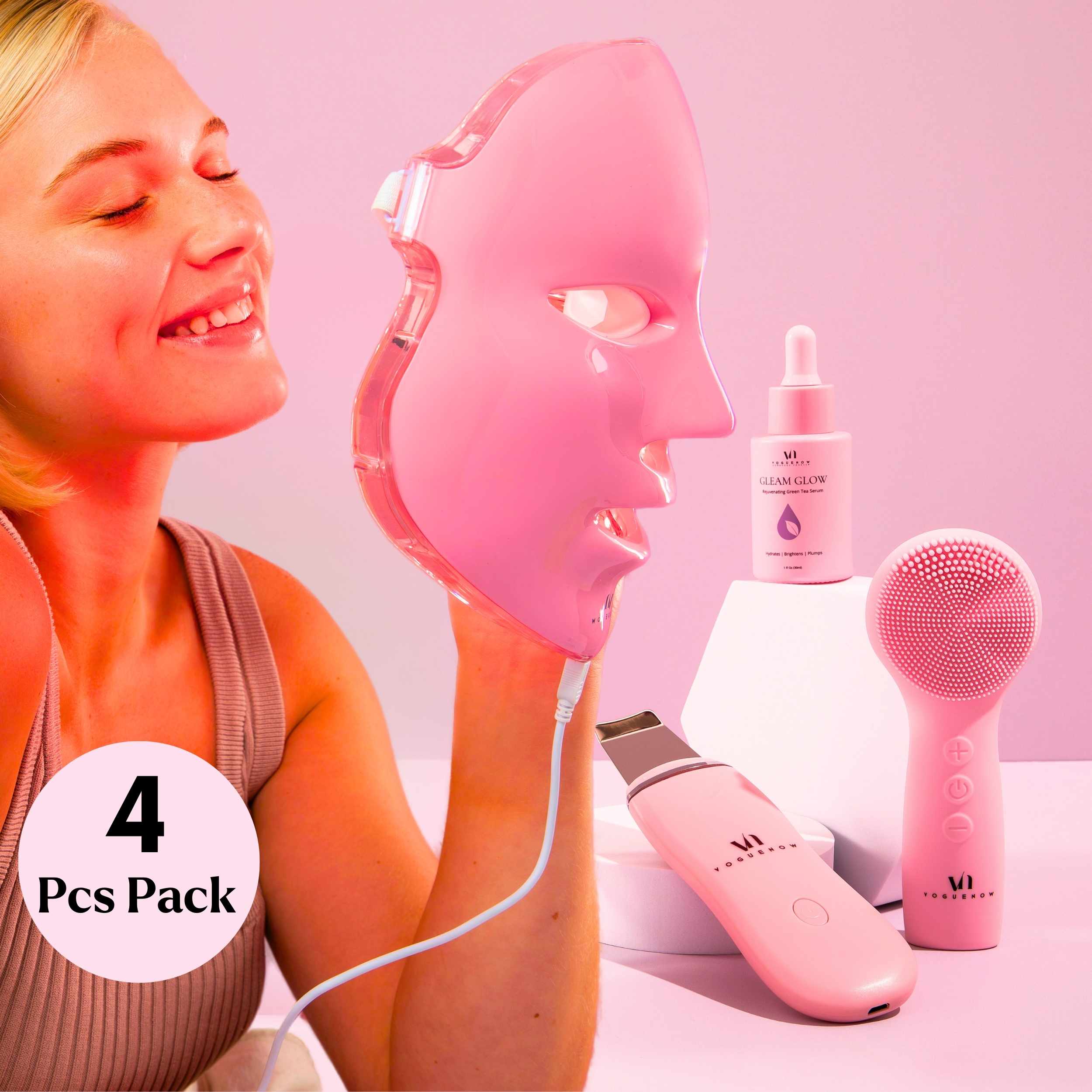 DermGlo LED Face Mask Light Therapy Spa Kit