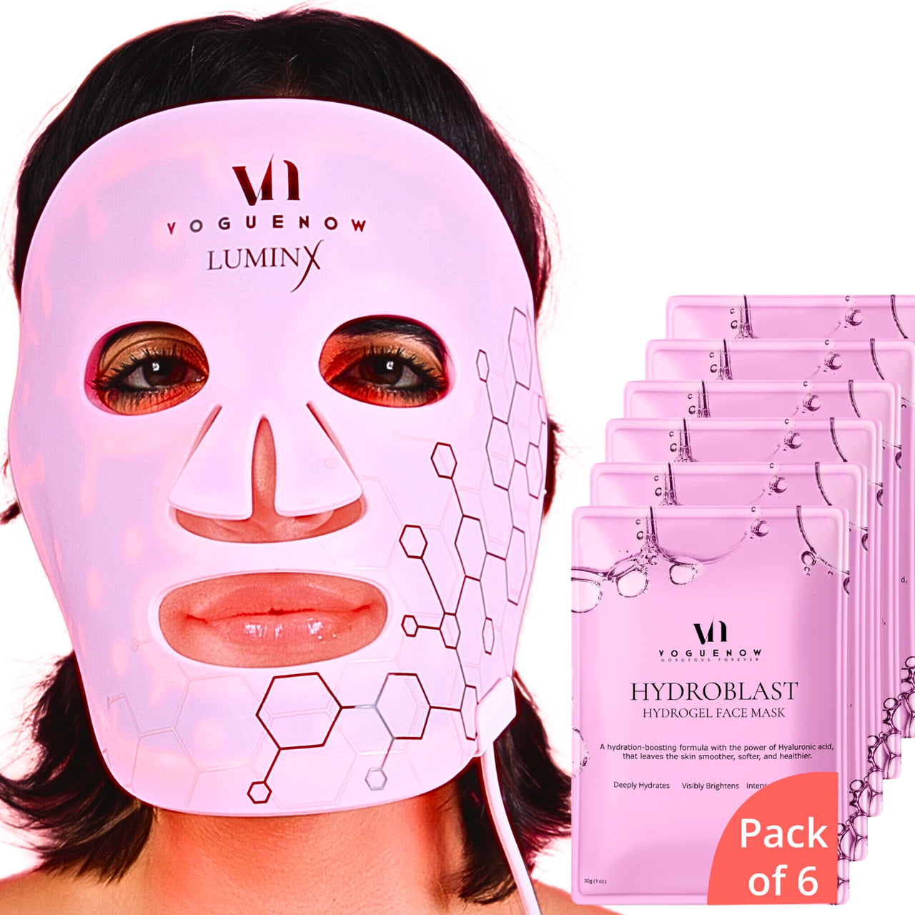 LuminX LED Face Mask Light Therapy Spa Kit