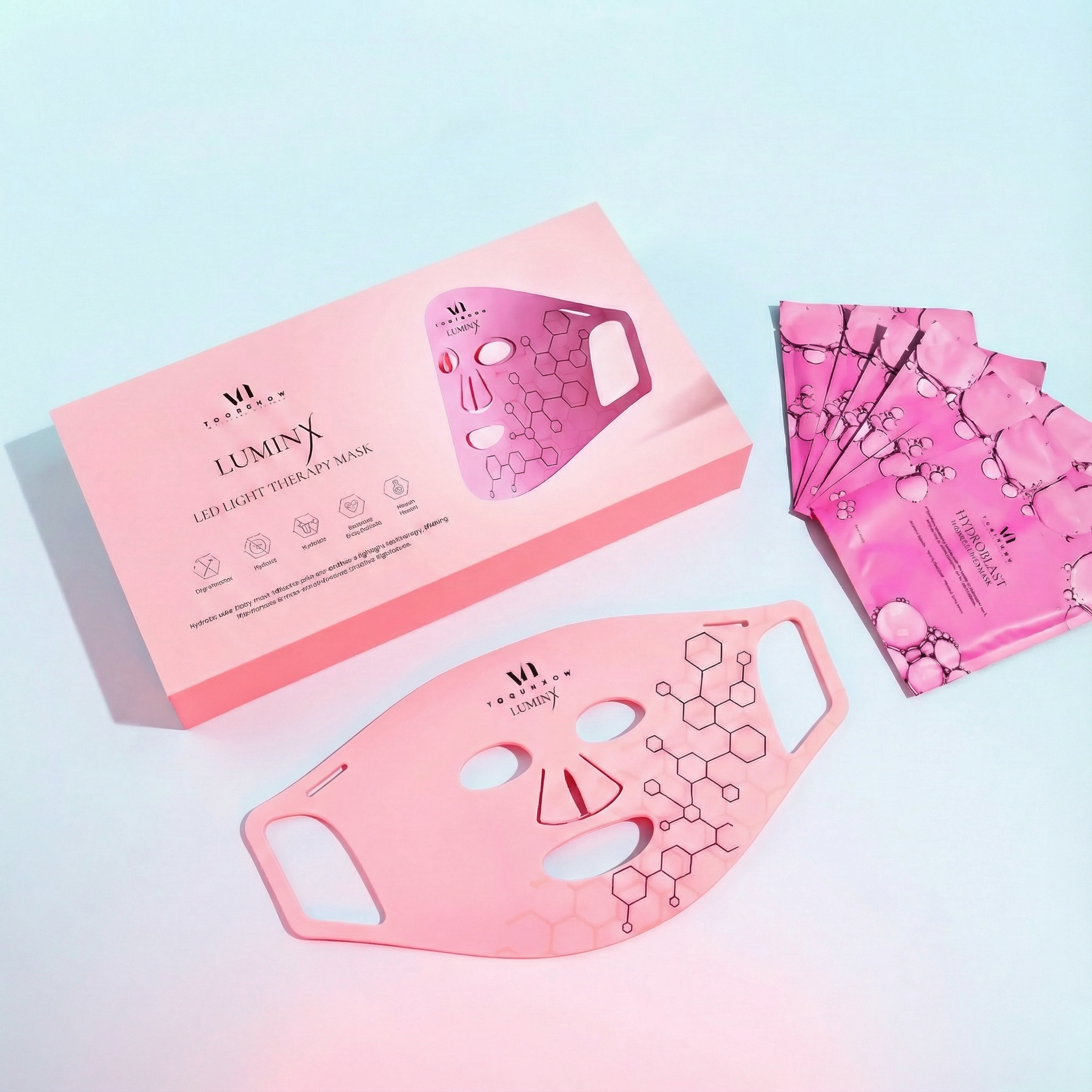 LuminX LED Face Mask Light Therapy Spa Kit